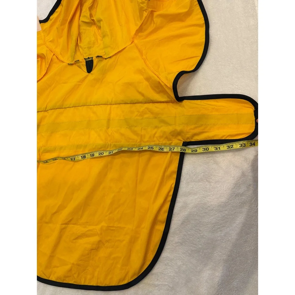 HDE Dog Raincoat Yellow Reflective Hooded Poncho Pet Rain Jacket Size L‎